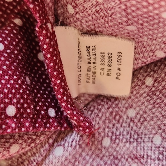 Klaus Boehler polka dotted button down shirt, size large - Picture 12 of 12
